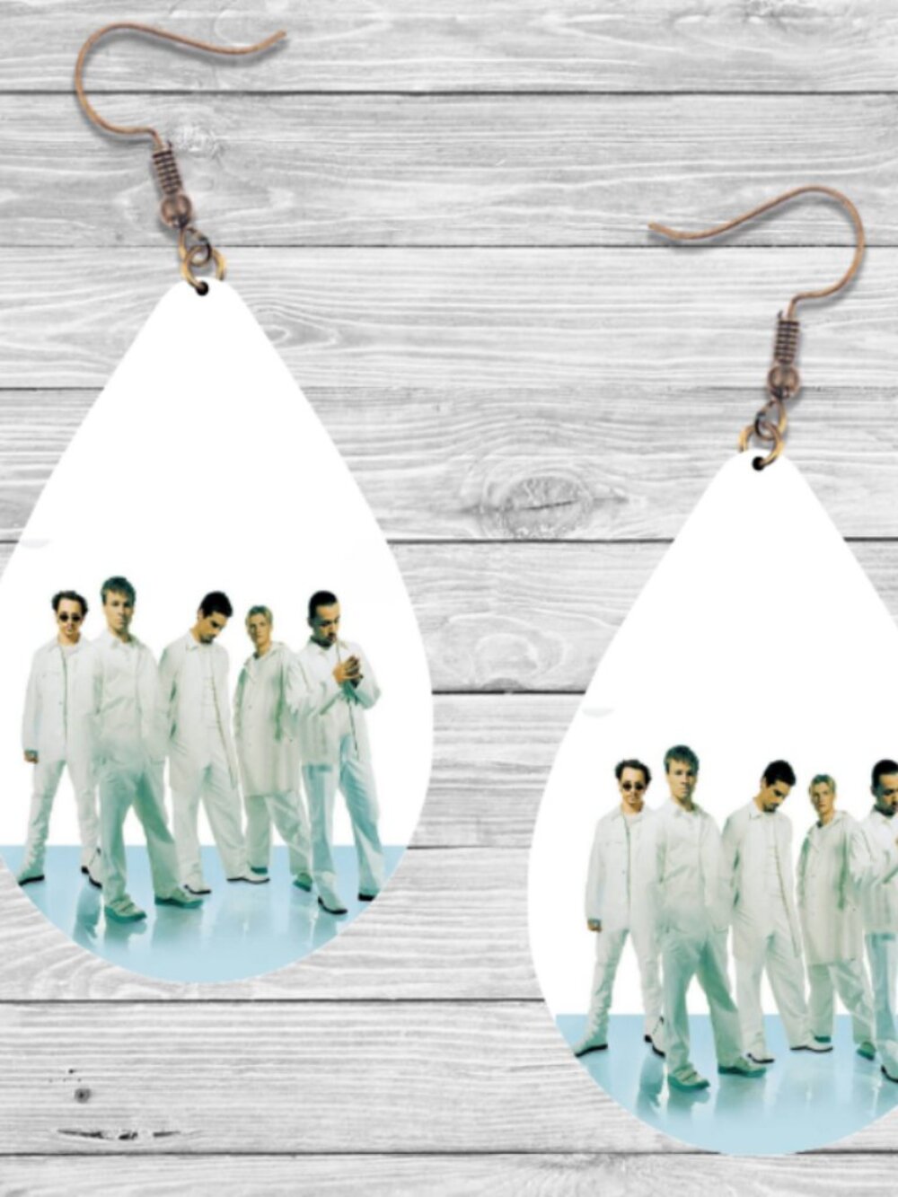 Backstreet Boys Earrings: Wooden Teardrop Hypoallergenic Earrings